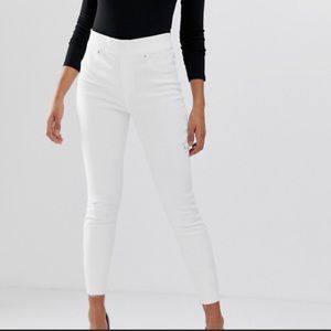 SPANX Distressed Ankle Skinny White Jeans Size SP
